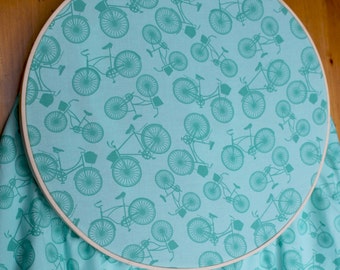 Aqua Crib Sheet - Bicycle Baby Bedding - Blue Girl Nursery - Girl Bicycle Fitted Crib Sheet - Bike Baby Bedding - Girl Fitted Crib Sheet
