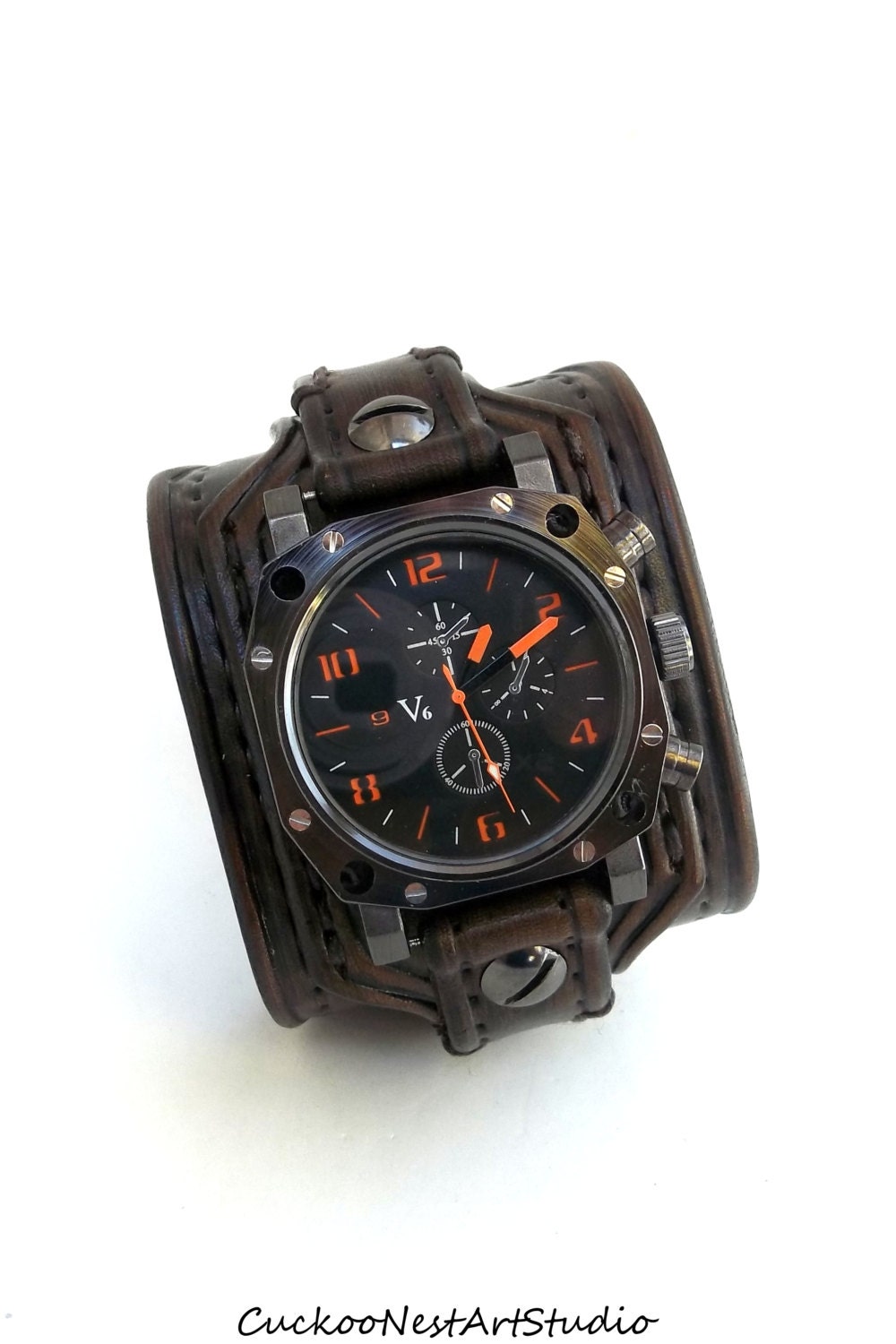 Men's watch Leather Cuff Watch Wrist Watch Leather