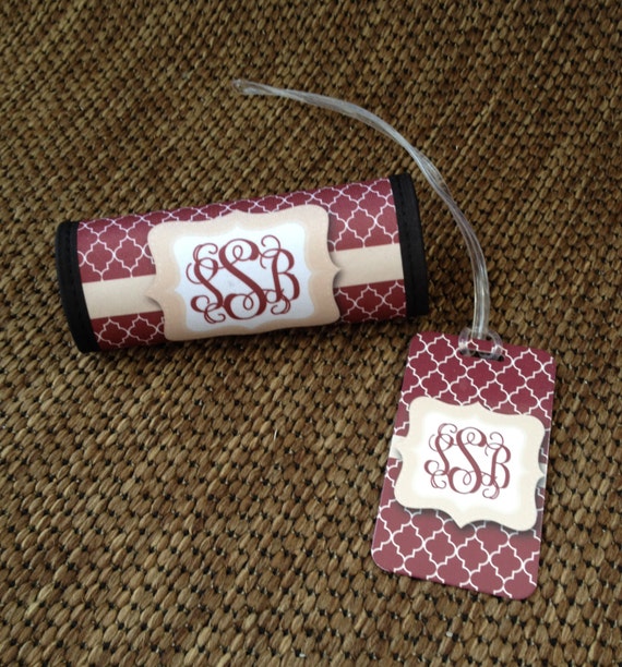 Items similar to Personalized Luggage Handle Wrap Matching Bag Tag