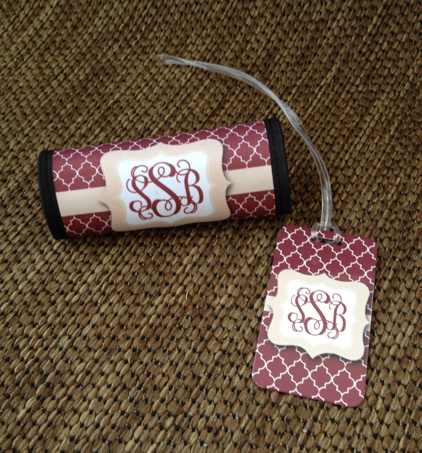 Personalized Luggage Handle Wrap Matching Bag by YourStyleStudio