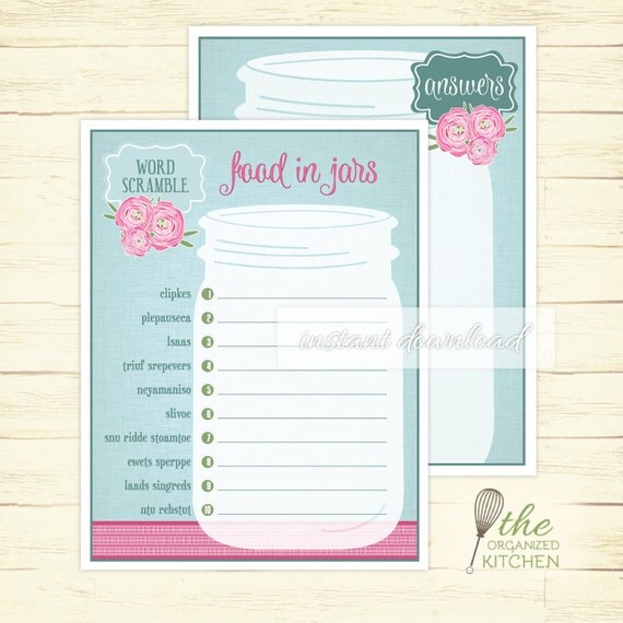 shabby chic word scramble printable bridal shower game shabby chic word scramble printable bridal shower game