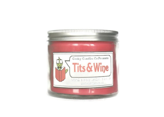 Tits and Wine Scented Soy Jar Candle 8oz. GoT, Soy Candles, Geek Candle. UK Candles, Soy Candle, Tin Candle, Candle. Geek Candle, Candles Uk