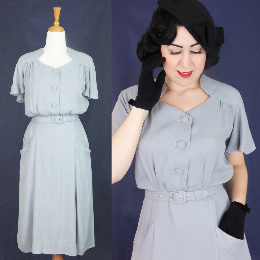 Vintage 1930's 1940's rayon dress / Darla / by EvelynWoodVintage