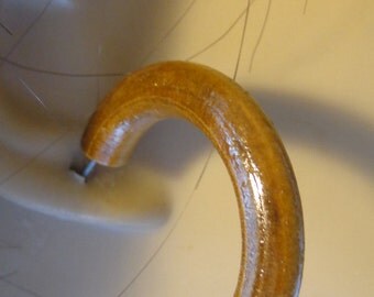 1.5 inch VINTAGE WOOD HOOP Earrings Lightweight Pierced Boho Style Brown Hoops Thick Round Hoops