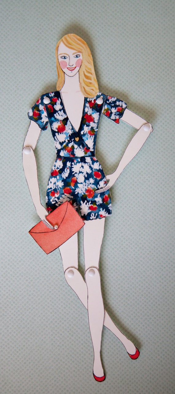 Items similar to personalized paper doll(s), custommade illustration