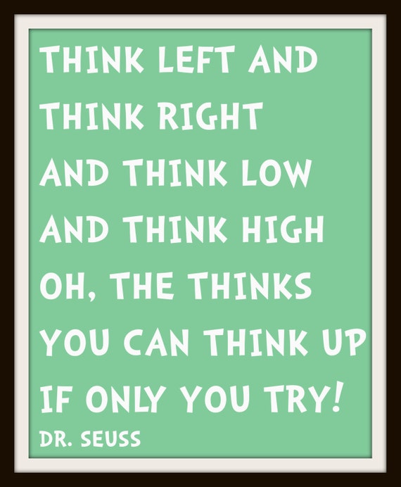 Items similar to Think Left And Think Right! INSTANT DOWNLOAD Think Low ...