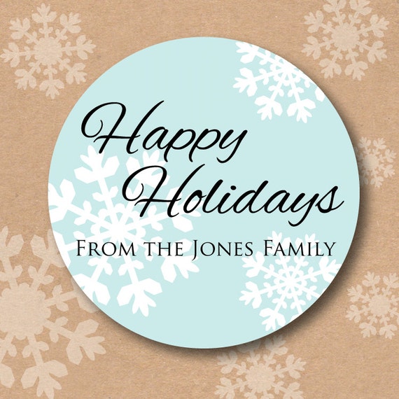 Christmas Gift Tags, Snowflake Envelope Seals, Happy Holidays Gift Label Stickers Il_570xn