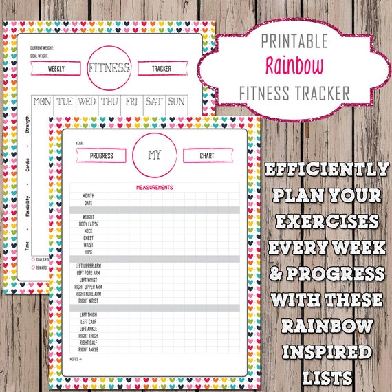 fitness tracker printable weekly workout by chicdesignsbyjem