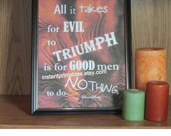 evil nothing men good triumph wall instant takes christian quote decor print ins