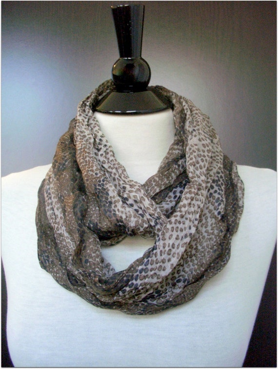 Items similar to Brown scarf, Snake pattern, Dark brown scarf, Snake ...