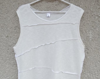 Shirt Cutsew t-shirt off white natural tank top bondage bandage medical fetish goth punk avant garde futuristic boho abstract men women folk