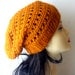 Hand Knitted Hat, Slouchy beanie hat, slouchy yellow, mustard, ocher color hat, hand knit women men hat, chunky slouchy knitted hat