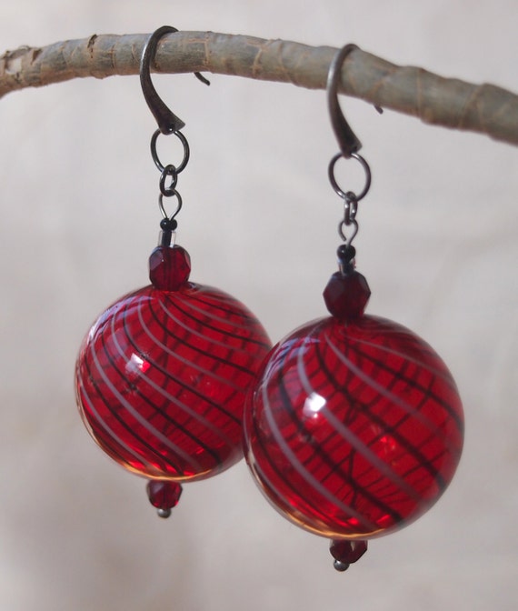 Big red earrings Clearance