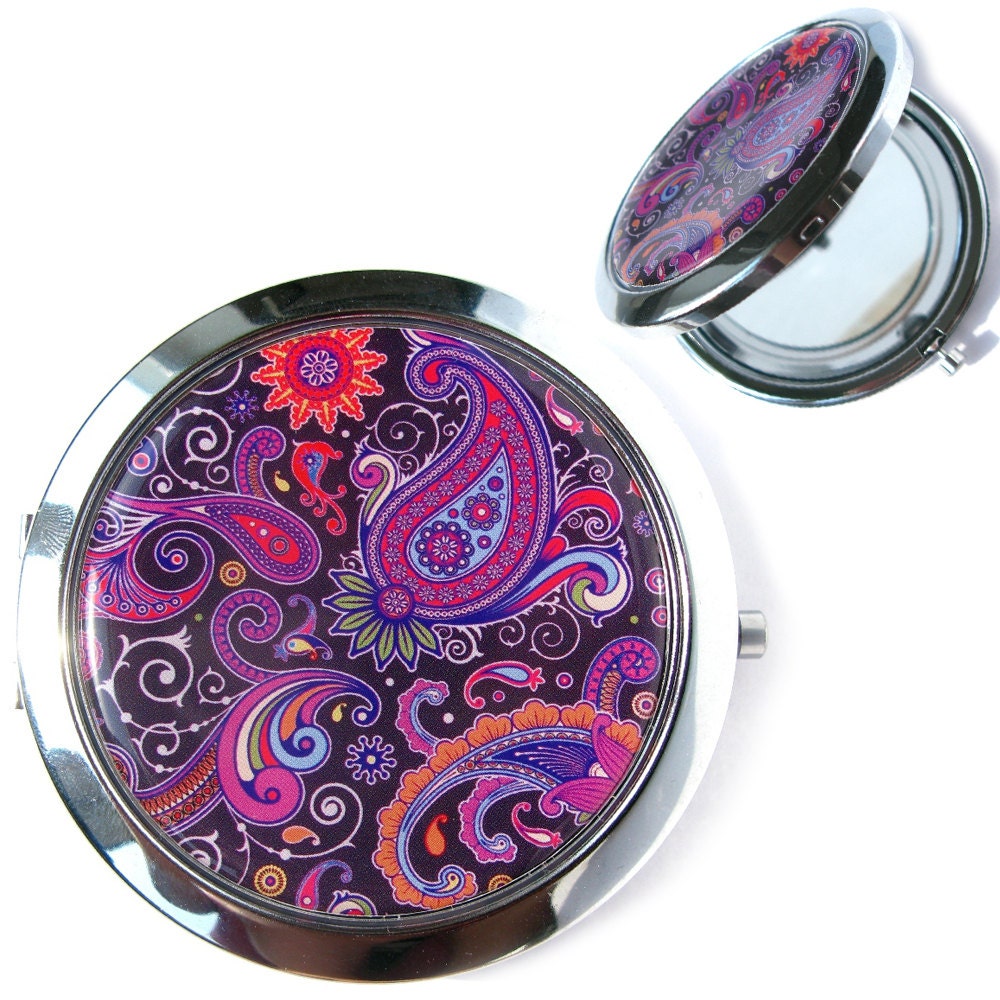 Patterns Pocket Mirror // purse mirror compact by ZIZAccessories