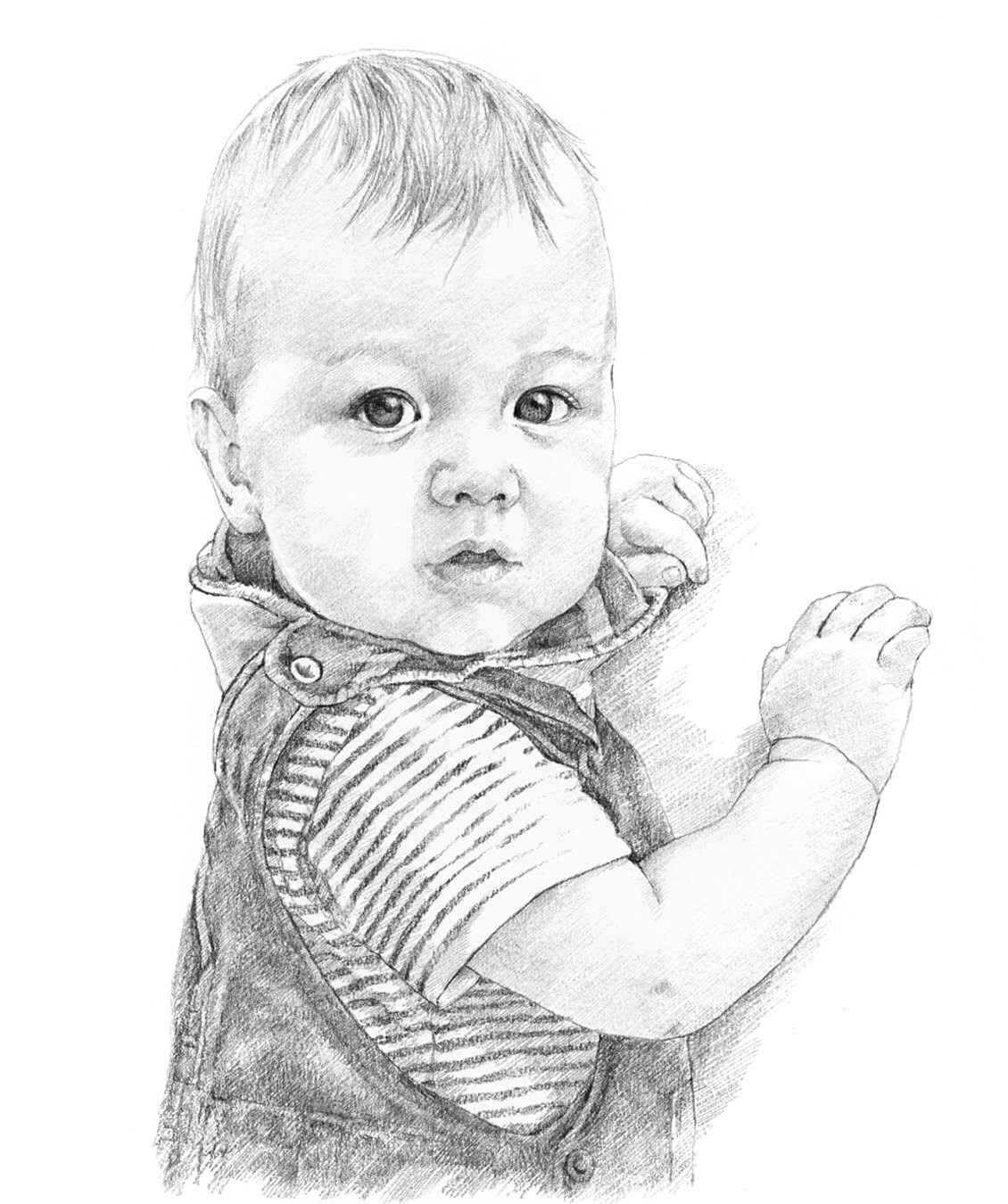 Custom pencil portrait drawing from photo. by professional