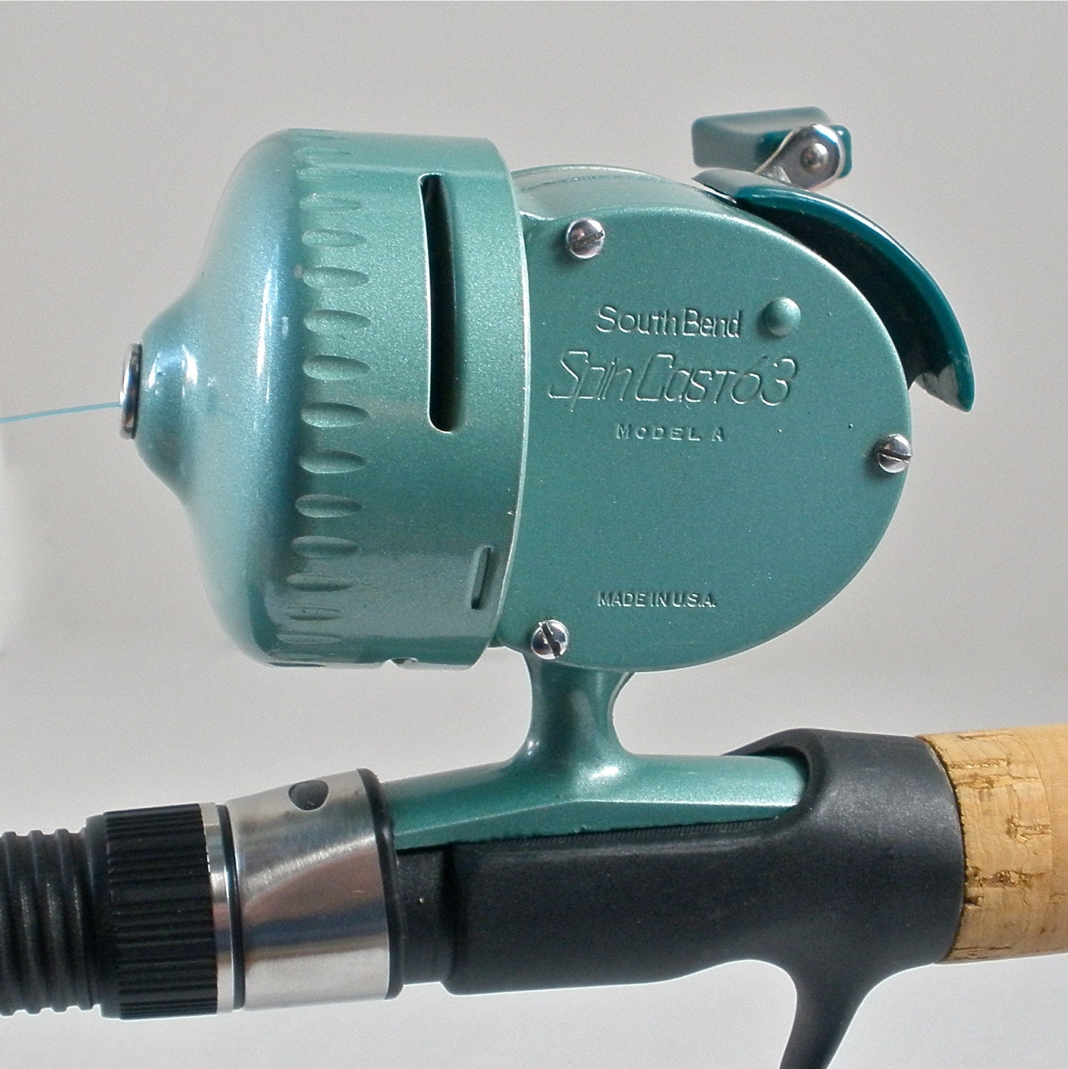Moulinet De Pêche Vintage South Bend Futura 101 Spincast - Fonctionne Doucement - Fabriqué Aux USA