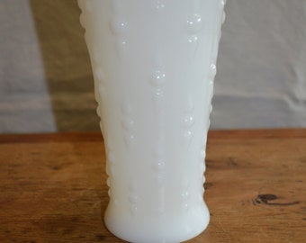 Shabby Chic. Lovely MILK GLASS VASE. Unique Design. Two (2) Available.
