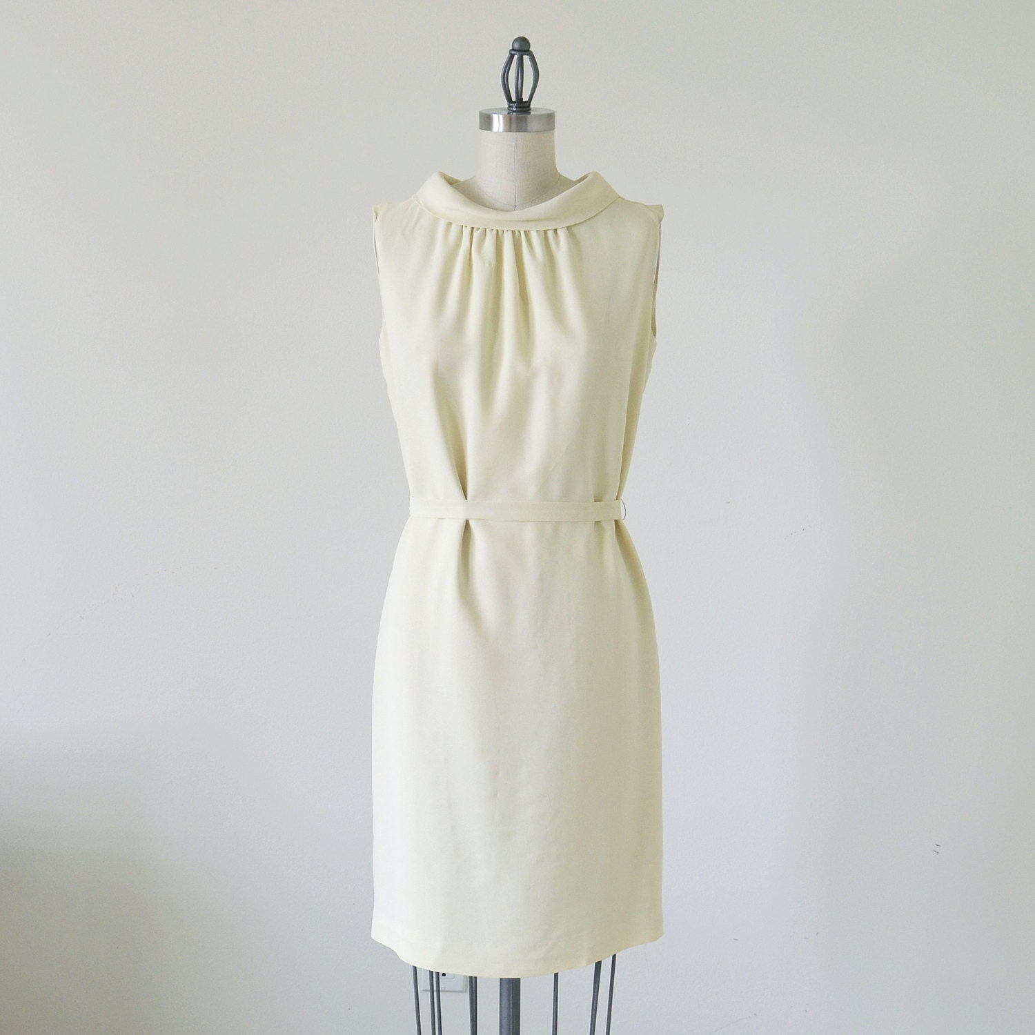 60s light yellow dress / sleeveless dress / Georgee Originals