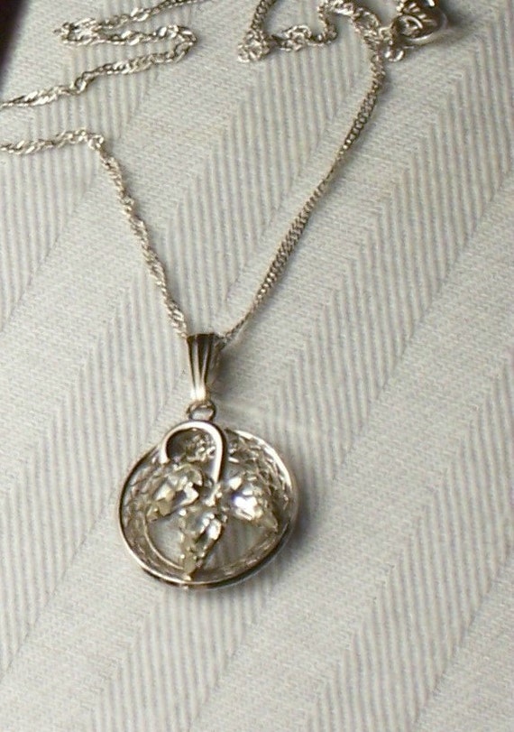 Vintage Sorrento Filigree Sterling Silver Pendant Necklace