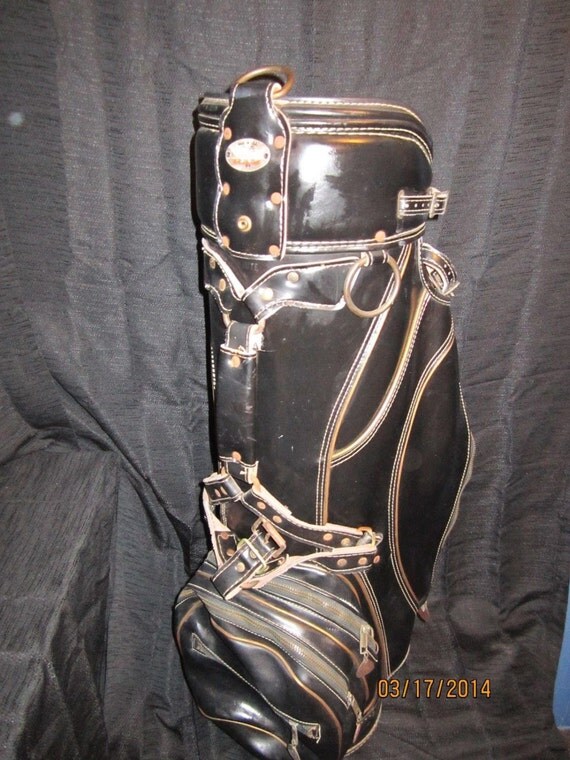 Vintage RAM Black Leather Golf Bag Pro Tour Style by HagansGoods