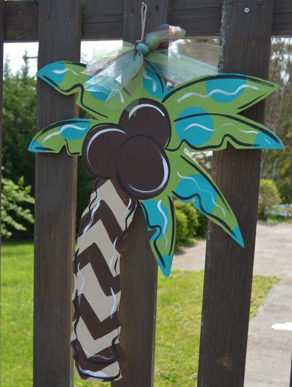 Palm Tree Door Hanger by MissionsoftheheART on Etsy