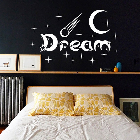 Items similar to Wall Decal Moon Stars Dream Good night  