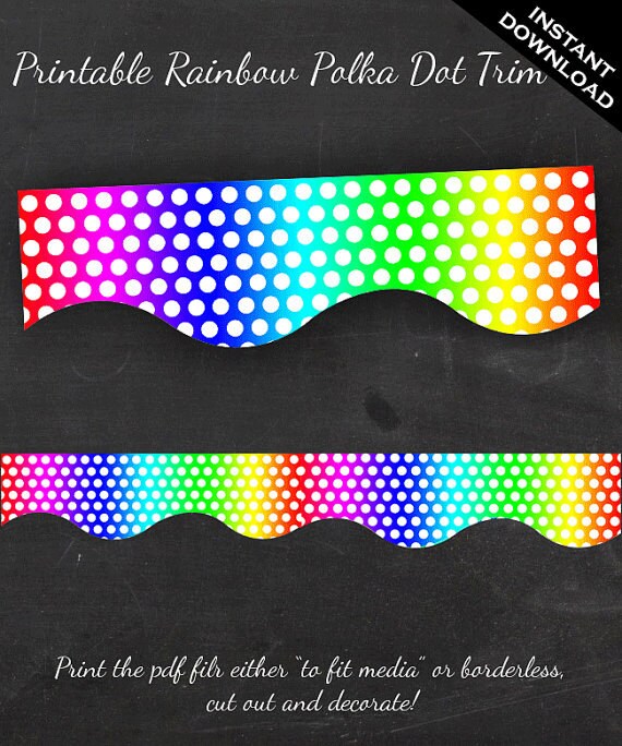 Classroom Bulletin Board Trim Printable Rainbow By GeeklingBooks Classroom Bulletin Board Trim Printable Rainbow By GeeklingBooks
