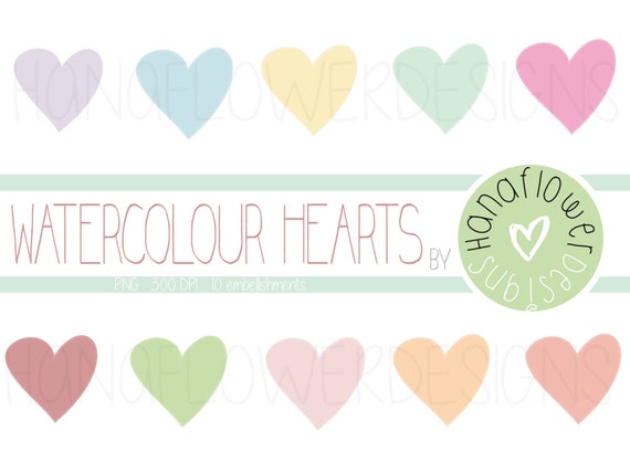 Watercolour Hearts