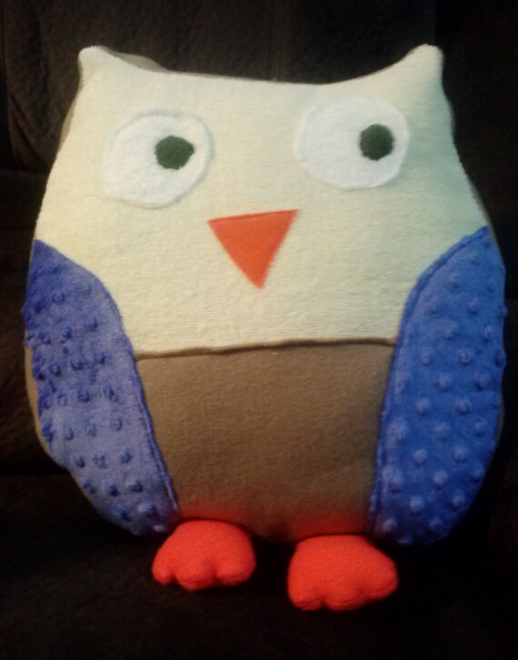 Large Owl Overstuffed Pillow by LilTotCreations on Etsy