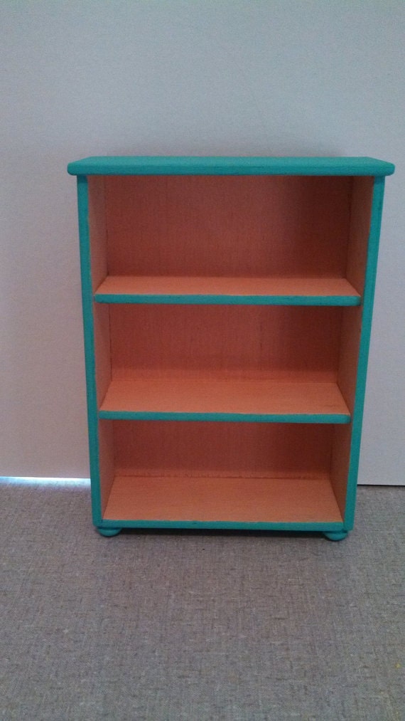 Turquoise Playscale Doll Bookcase/ Playscale by DollsDelight