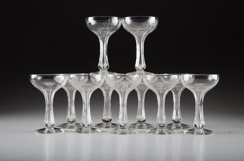 Tige creuse Coupe Champagne mariage rétro verres cristal à