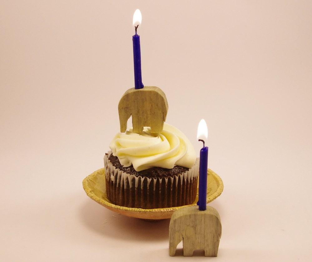 Birthday Candle Holders 2 Small ElephantsCelebrate birthdays