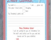 LETTER to SANTA Printable File - Fill-in - Print Your Own Il_170x135