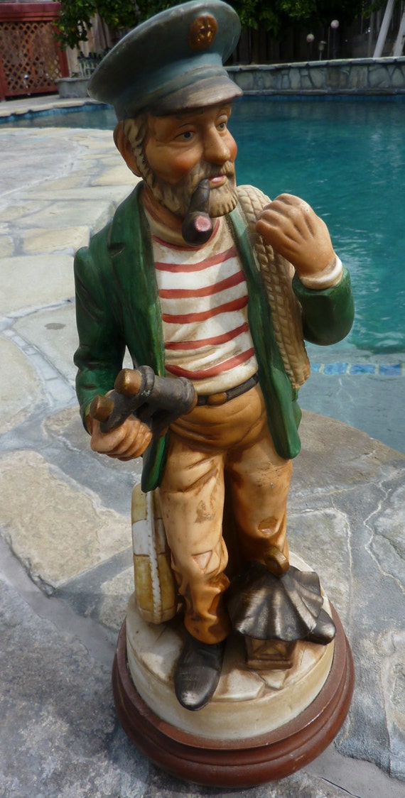 Ship Boat Captain Skipper Statue Large Vintage Musical Plays