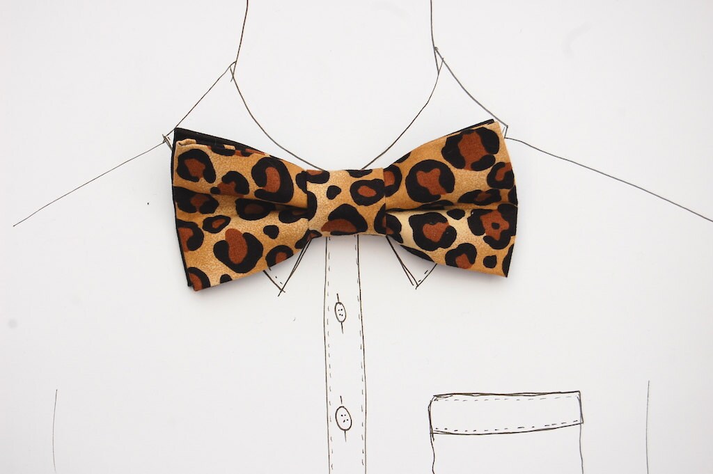 Mens bow tie / Leopard Print Bow Tie / Dickie Bow / by DickBeau