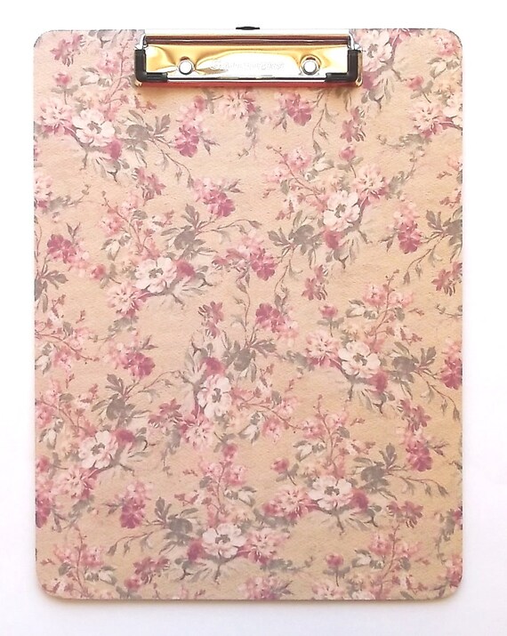 Flowers Clipboard Taupe Linen Flowers Clipboard by GiftsNThisNThat