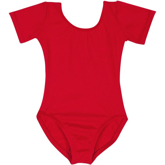 RED Leotard for Toddler & Girls Short Sleeve
