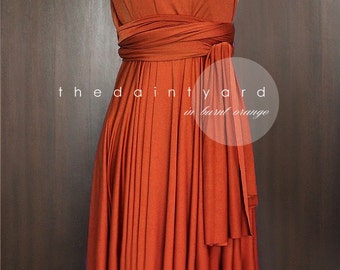 Burnt Orange Bridesmaid Dress Convertible Dress Infinity Dress Multiway Dress Wrap Dress Wedding Dress Cocktail Dress Twist Dress Prom Dress