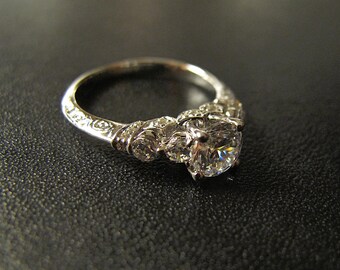 One of our Best Sellers; Vintage-Inspired Engagement Ring, Made to Order, #B0352