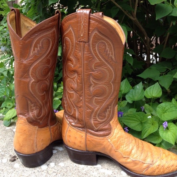 tony lama ostrich skin cowboy boots