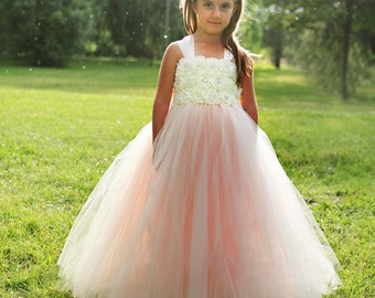 blush flower girl dress