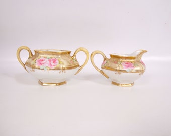 Antique RC Noritake Nippon Hand Painted Sugar and Creamer Hand Painted