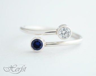 Birthstone Ring, Sterling silver, Personalized ring, Birthstones