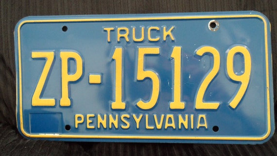 Pennsylvania Truck License Plate Vintage Good Condition