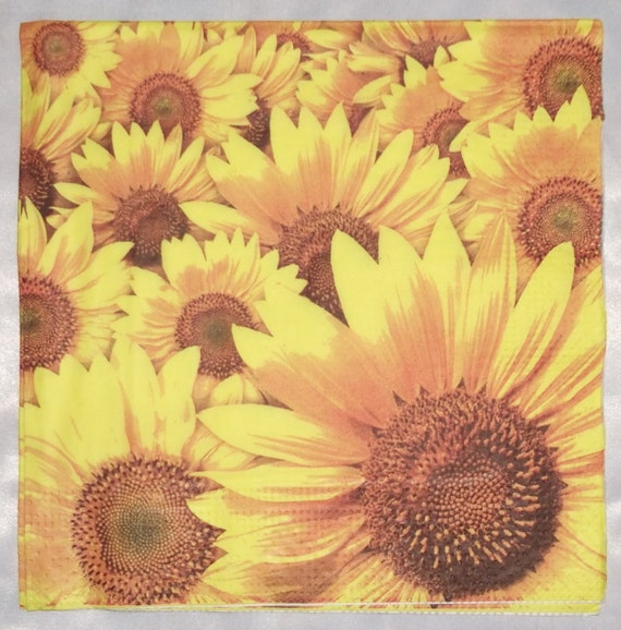 Set Of 2 Paper LUNCH Decoupage Napkins SUNFLOWERS ARRANGEMENT For