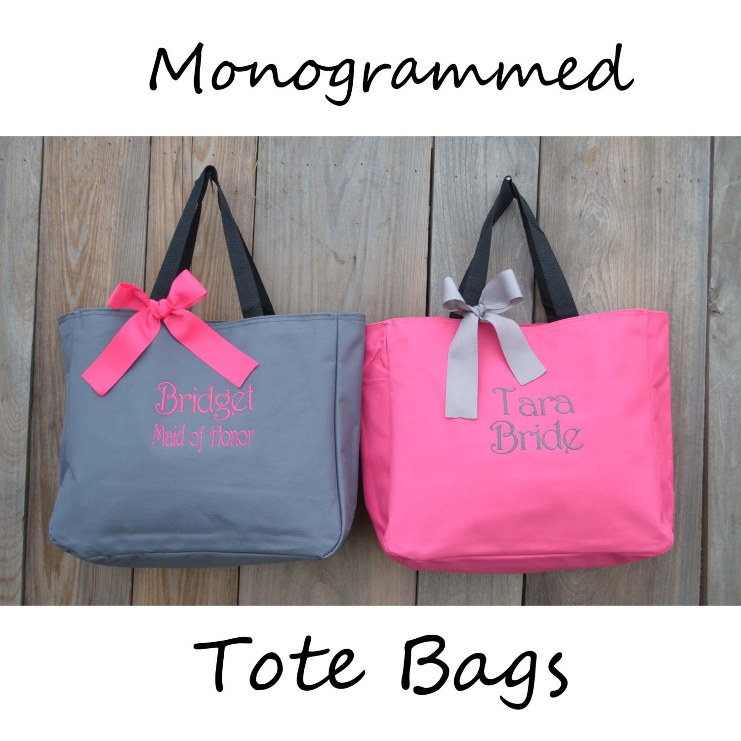 5 Personalized Bridesmaid Gift Tote Bags by PersonalizedGiftsbyJ