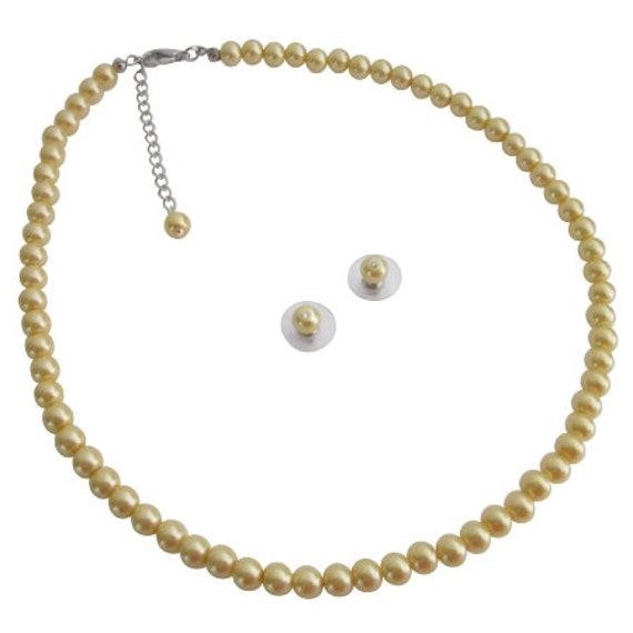 Girl  Friend Pearls Jewelry Set usa  Yellow Gifts Party  gifts Bridesmaid bridesmaid Favor