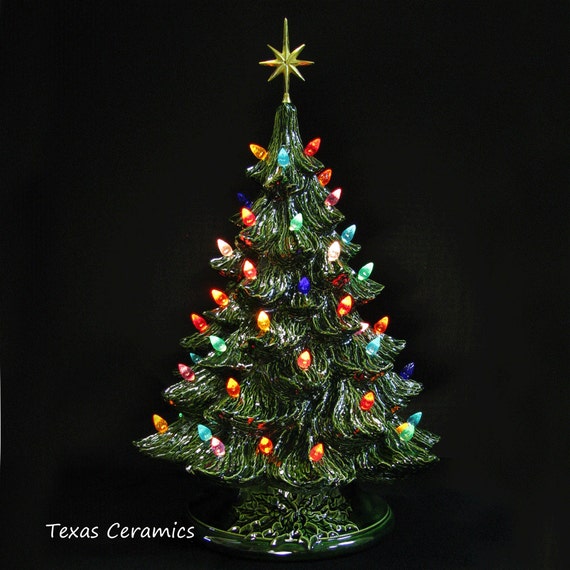 Grandma's Favorite Ceramic Christmas Tree Green by TexasCeramics