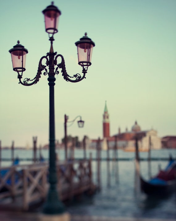 Items similar to Venice, Italy, Travel Photograph, Gondolas, Lamp post ...