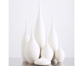 7 modern ceramic pottery bottle vases in organic pure white glaze by sara paloma. home decor white pottery and ceramics bud vase tabletop